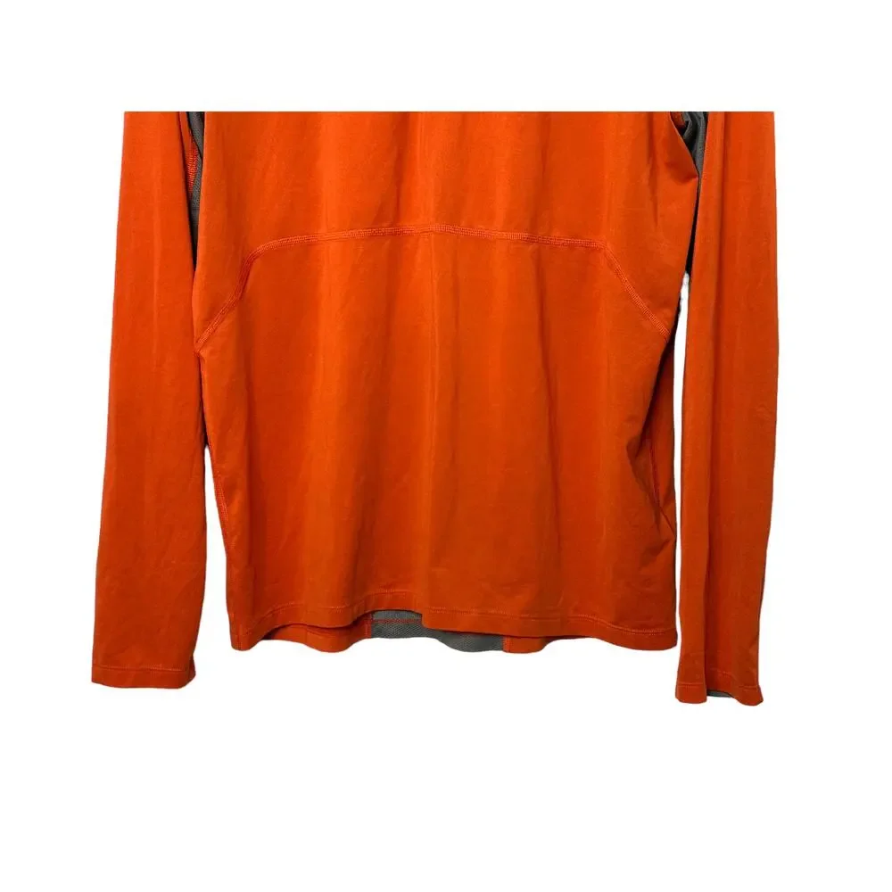 The North Face Orange & Gray Long Sleeve 1/4 Zip Pullover Shirt Men's Medium